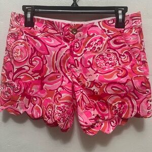 Lilly Pulitzer Pink and Orange Patterned High Waist Shorts